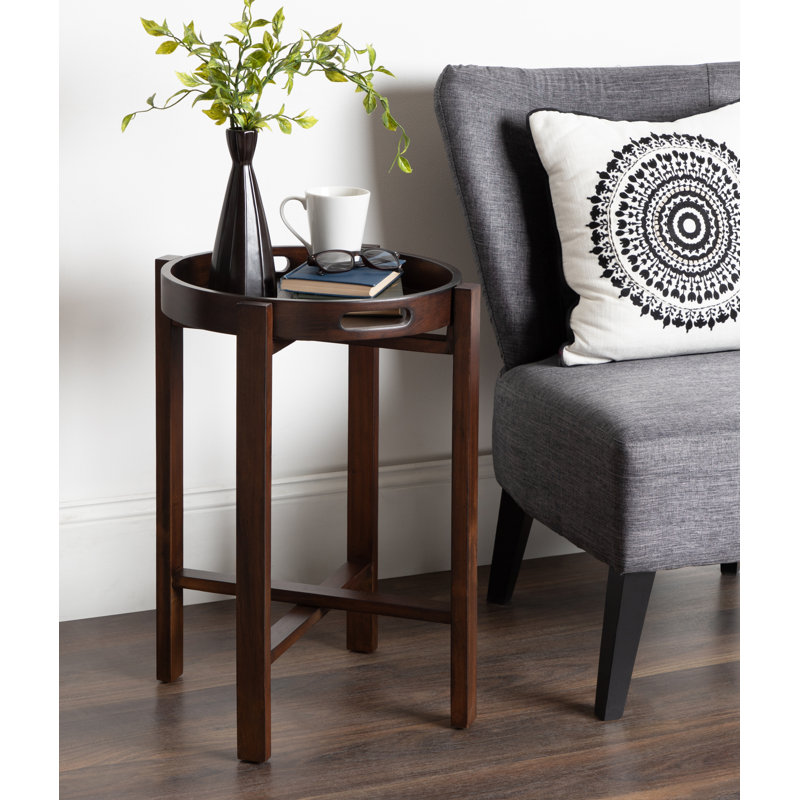 Canora Grey Orting Round Wooden Foldable Tray Table & Reviews Wayfair
